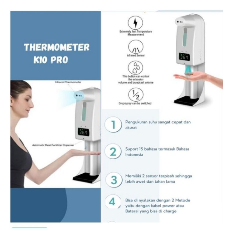 K10 Pro Thermometer Infrared Hansanitizer Intelligent Sensor soap Dispenser