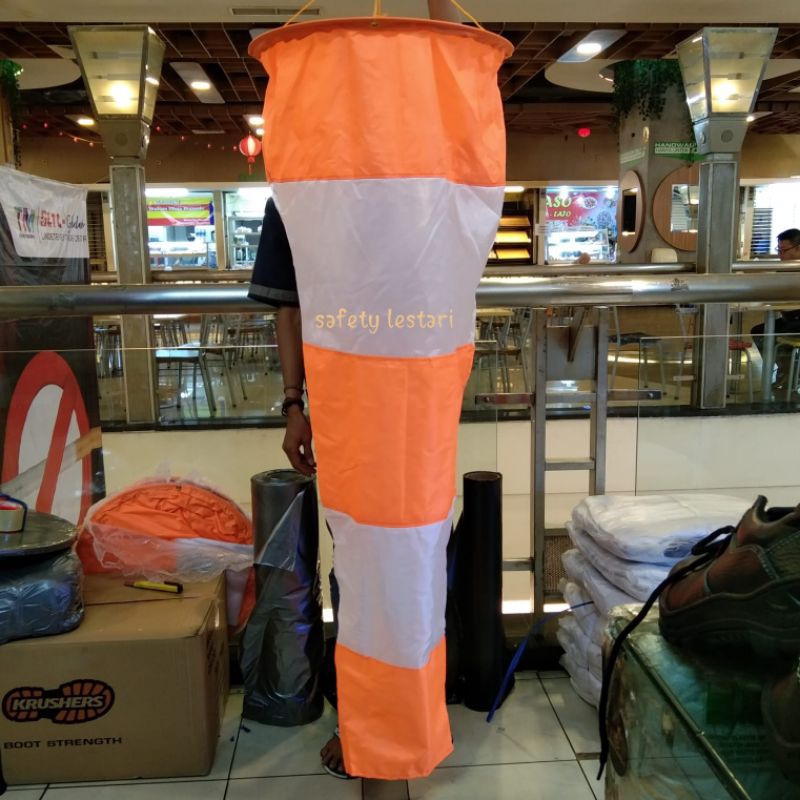 Windsock Penunjuk Arah Mata Angin Orange Putih / Windsock Kombinasi