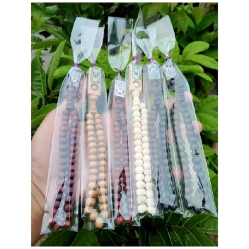Tasbih kayu packing plastik, Souvenir Tasbih kayu 33butir, tasbih digital, Souvenir pernikahan tasbi