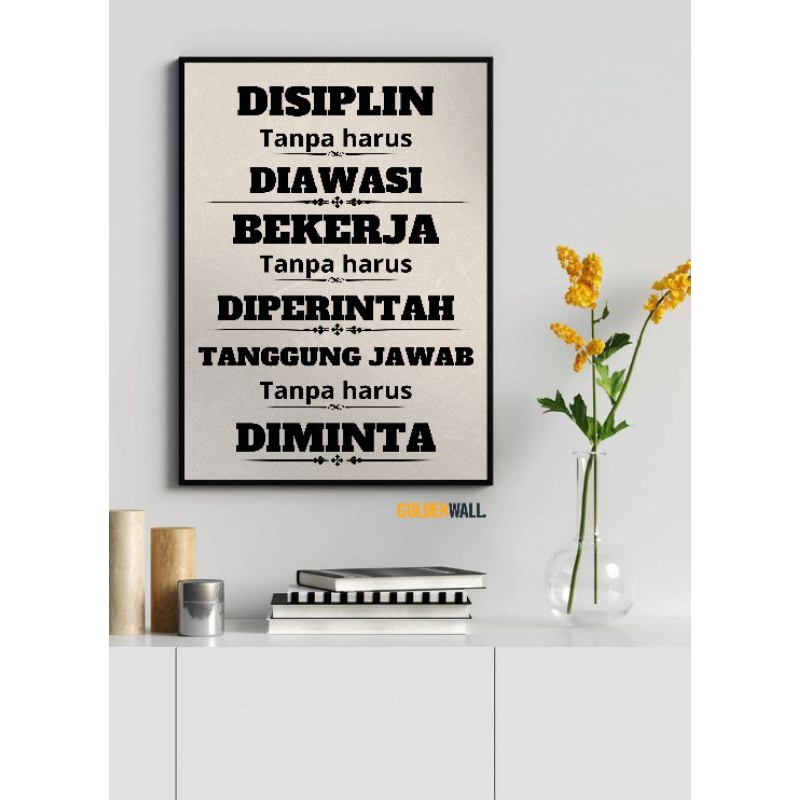 Wall Decor Hiasan Dinding Motivasi Kerja Disiplin Poster Aesthetic