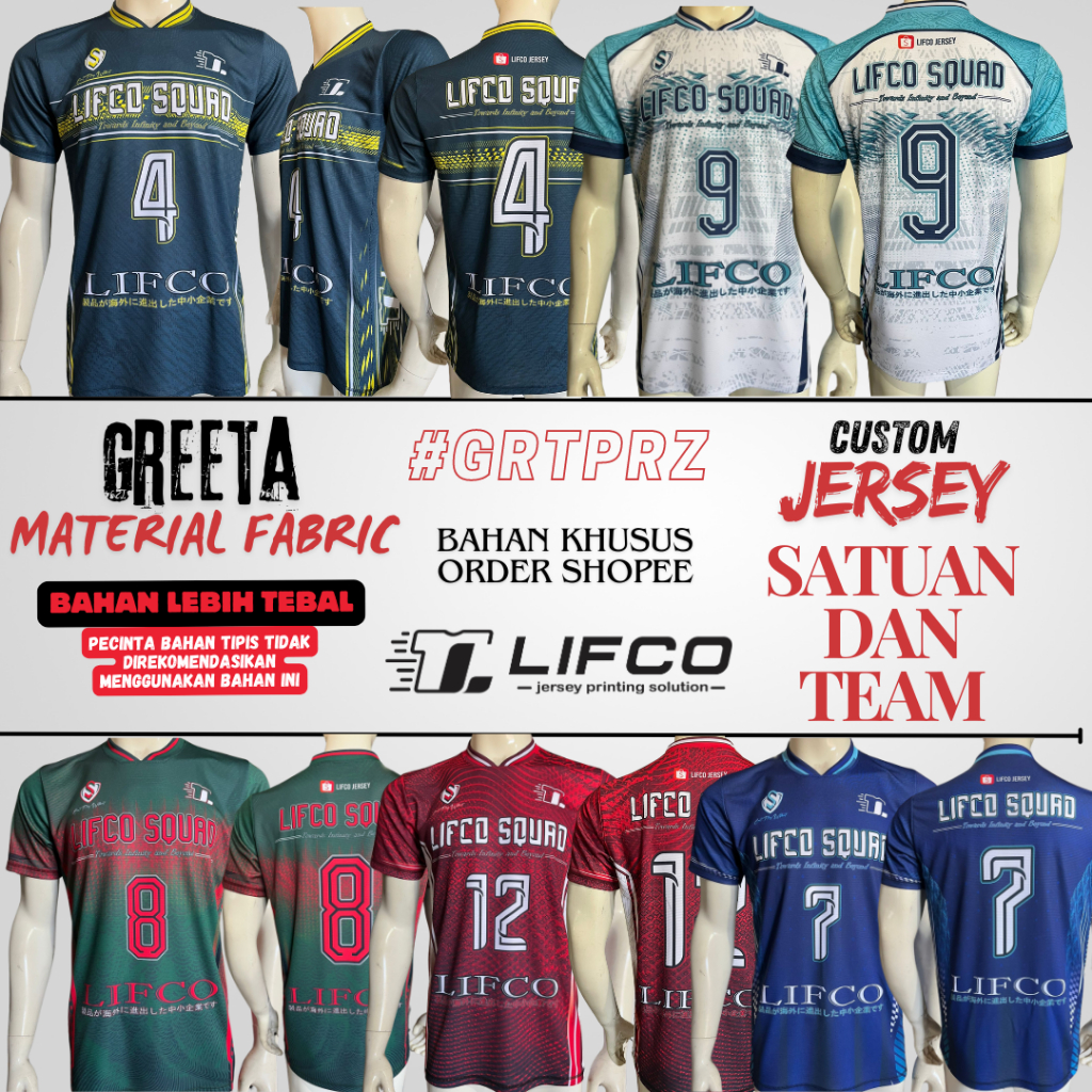 JERSEY LIFCO CUSTOM ORIGINAL #GRTPRZ SERIES COWOK  (FREE REQUEST NAMA NOMOR LOGO DAN UKURAN)