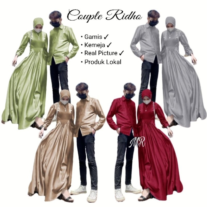 Gamis Polos Couple Ridho Sarimbit Busana Muslim Keluarga 2IN1