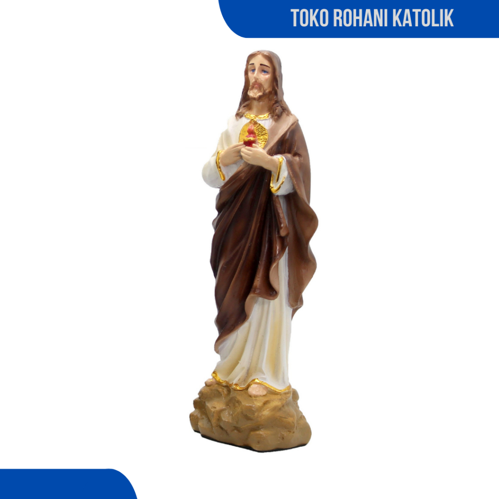 PROMO PATUNG YESUS HATI KUDUS MERAH 20 CM / PATUNG TUHAN YESUS / PATUNG YESUS MURAH / PATUNG YESUS