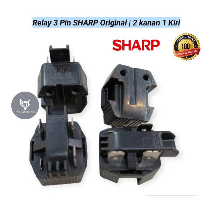 RELAY | Rilay/ PTC Kulkas 2 Pintu SHARP Original | 3 Kaki | 2 kaki kanan 1 kaki Kiri