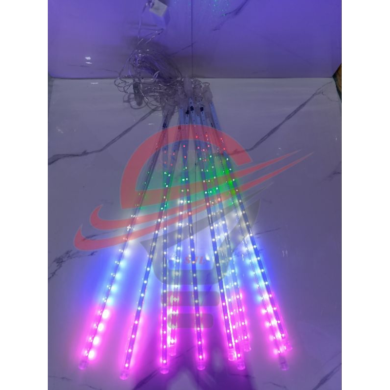 Lampu Meteor 10 batang Warna-warni variasi Naik Turun Lampu Hujan