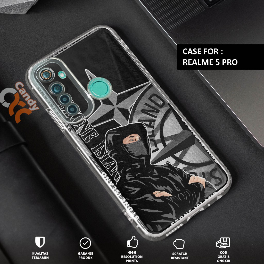 Case REALME 5 PRO - Casing REALME 5 PRO Motif BRAND - Softcase Premium Fourside - Bening Transparant