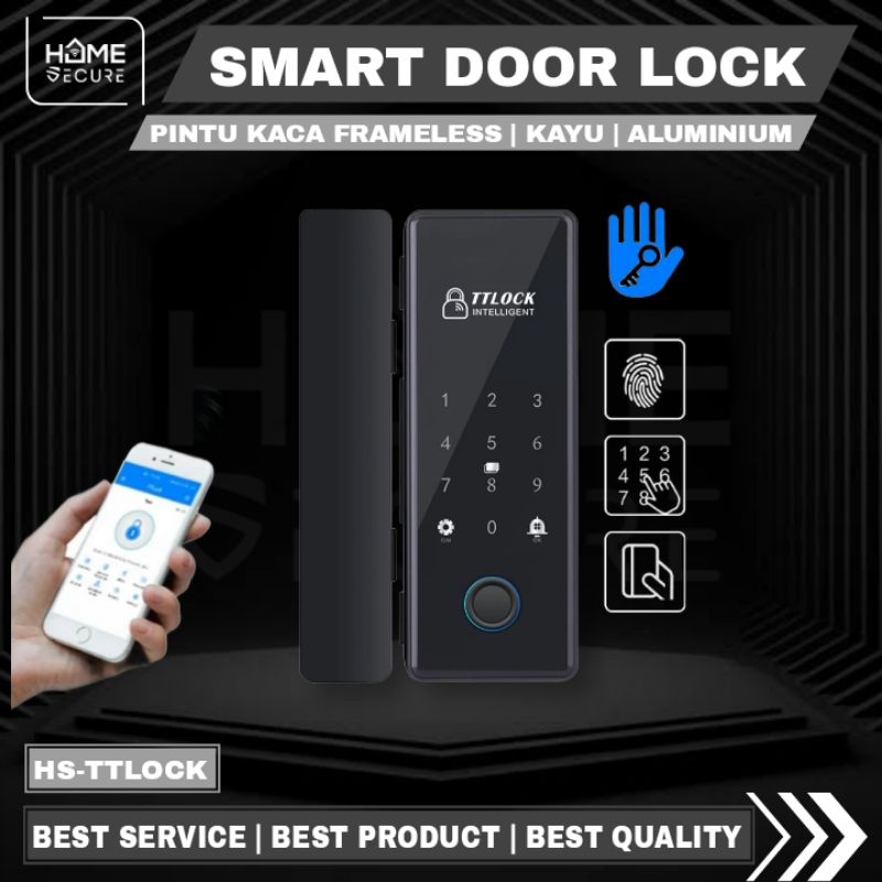 Smart door lock HS-, TTLOCK smartlock untuk pintu geser Kunci pintu digital untuk pintu kaca sliding