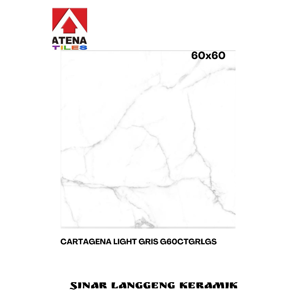 GRANIT ATENA/CARTAGENA LIGHT GRIS G60CTGRLGS/60x60/LANTAI/GLOSSY