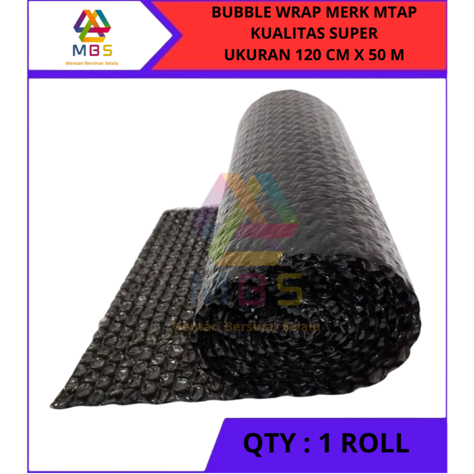 

BUBBLE WRAP HITAM MERK MTAP 120 CM X 50 METER KUALITAS SUPER