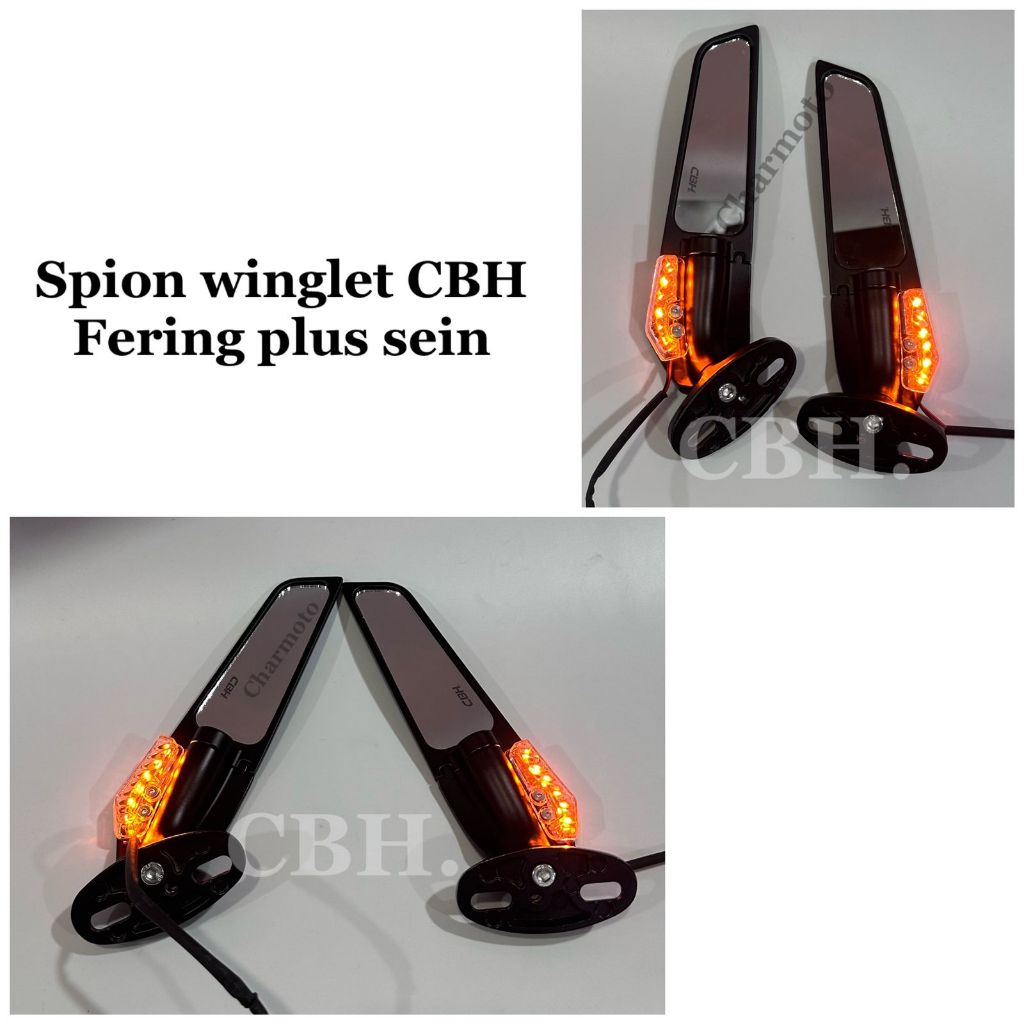 Spion Winglet Fering Plus Lampu Sein PNP Motor Fairing Ninja CBR Gsx Cb150R R15 Dll
