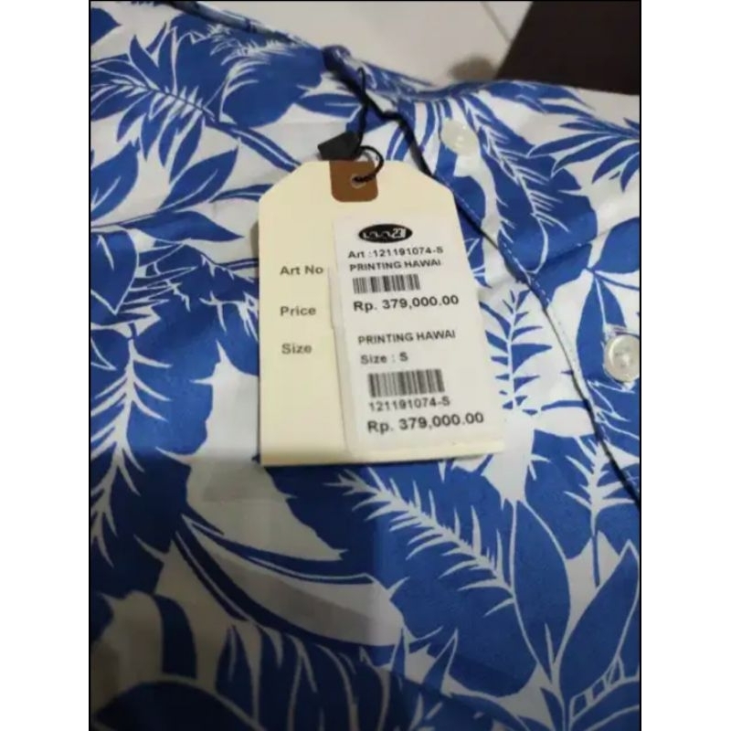 kemeja pria printing Hawai merek m231