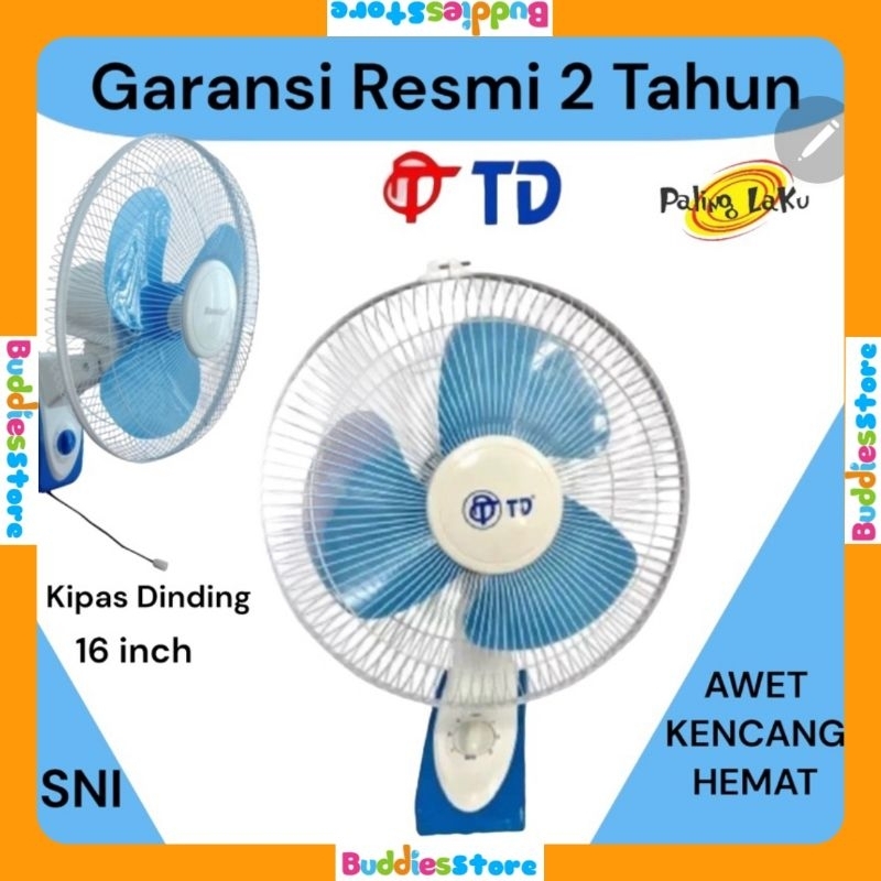 Kipas Angin Dinding / Kipas Tembok - Kipas TD WF16 / WALL FAN TD WF-16 / Angin Kencang