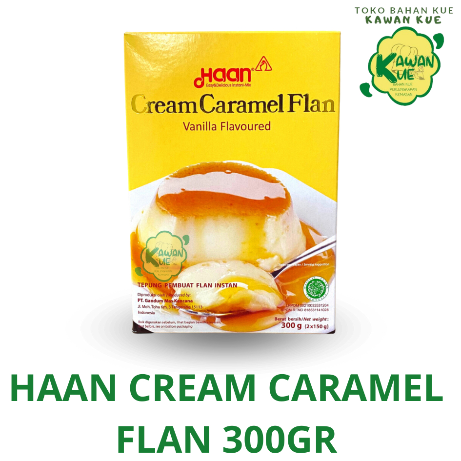 

HAAN CREAM CARAMEL FLAN KEMASAN 300GR / BUBUK INSTAN PUDING CREAM RASA CARAMEL VANILLA - FLAN INSTANT RASA VANILA - PREMIX PREMIKS PUDDING VANILLA KARAMEL - PUDING KARAMEL INSTANT RASA VANILLA 300GR