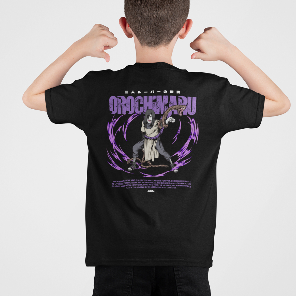 Kaos anak anime depan belakang motif NARUTO OROCHIMARU