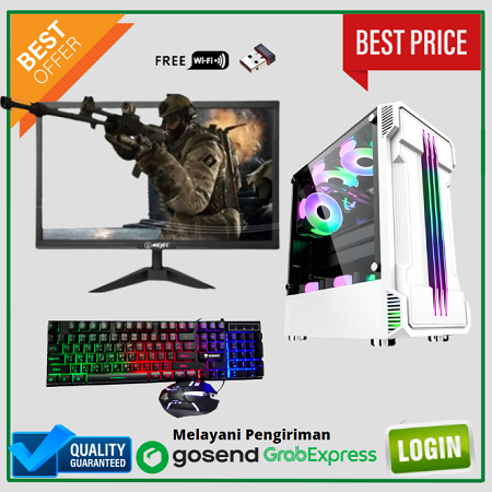 Paket Fullset PC Gaming Intel i7 2600 Geforce GTX 750Ti 4GB Ssd 128 lengkap LED 24 inc Keyboard Mous