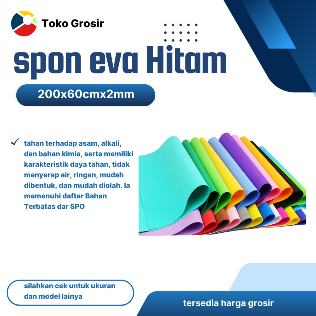 Eva spon | Spons eva | Eva foam / Busa Ati 2mm warna Kerajinan