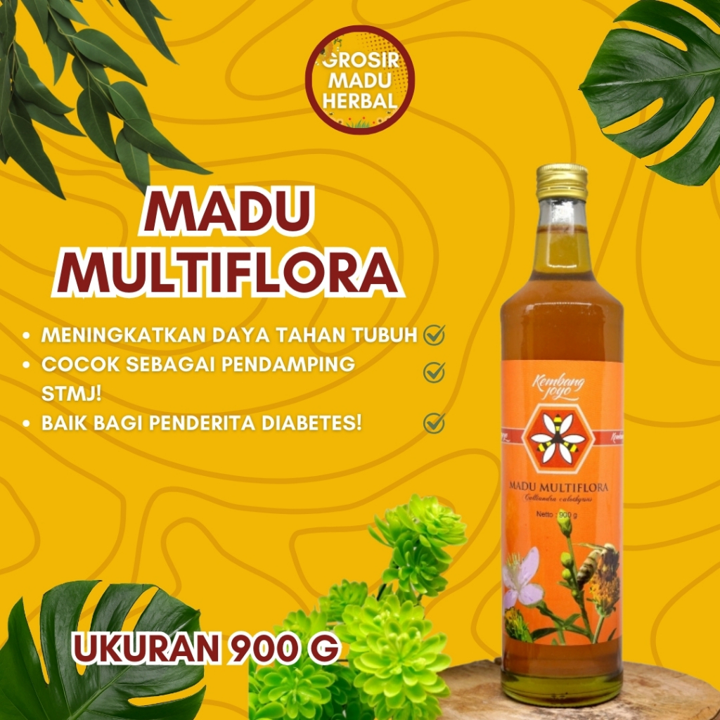 

MADU MULTIFLORA KEMBANG JOYO 900 G, MADU ASLI, MADU ALAMI, PURE HONEY