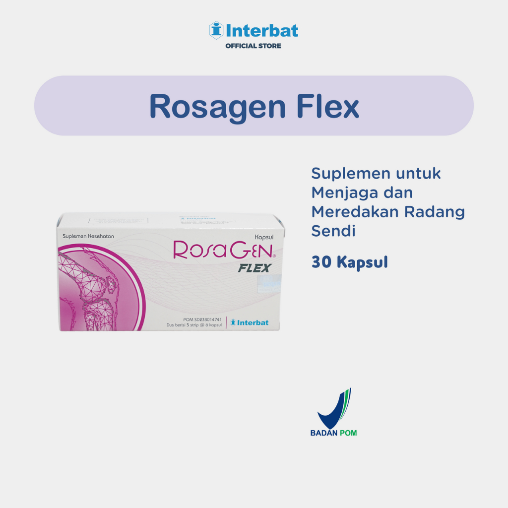 Rosagen Flex 5 Strip @6 Kapsul - Suplemen untuk Menjaga dan Meredakan Radang Sendi