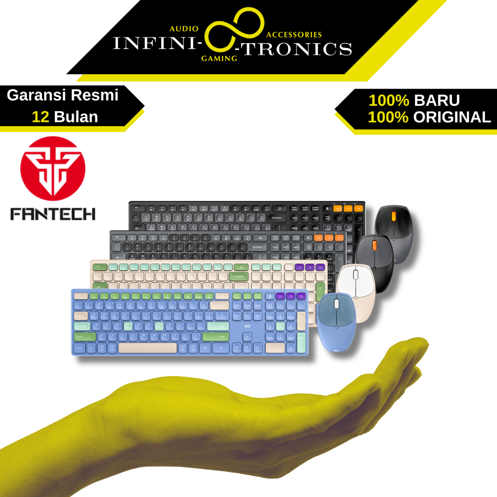 Keyboard Mouse Wireless Combo Fantech Go Pop WK895 Office Silent wk895