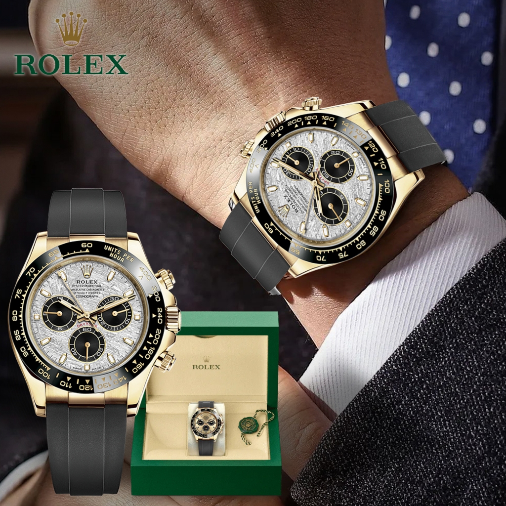 Rolex Jam Tangan Pria Original 100%, Cosmograph Daytona Anti Air Cowok Watch Unik 18K Automatic