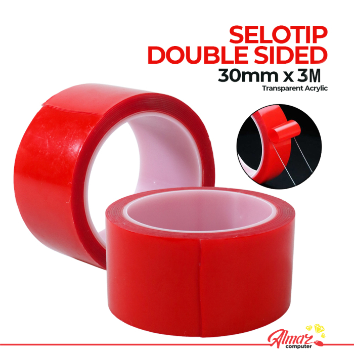 

TaffPACK Selotip Double Tape Transparent Acrylic 3M 30mm - HL878 - Red