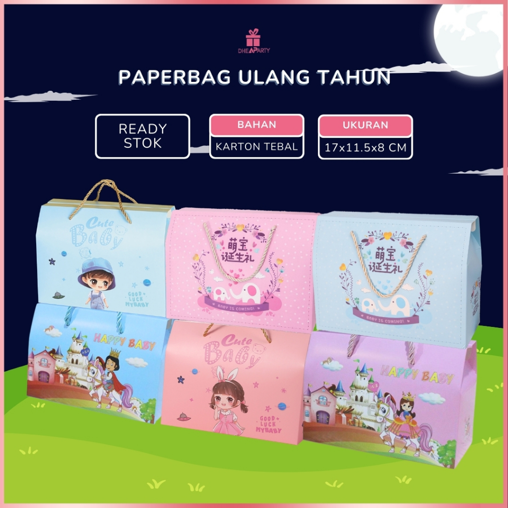

DP Paperbag Ulang Tahun / Goodie Bag Ulang Tahun / Tas Souvenir Hadiah / Tas Bingkisan Ulang Tahun PP18