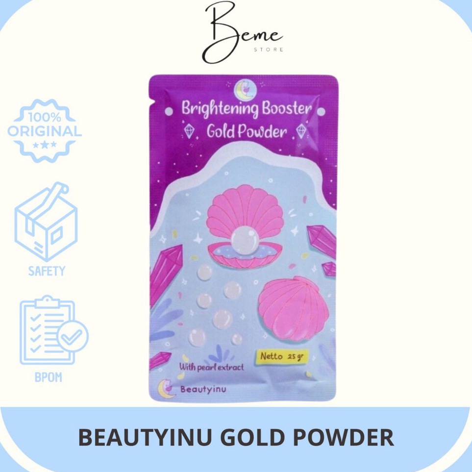 Beautyinu Brightening Booster Gold Powder Serbuk Pemutih Badan  Wajah 25 Gram h W2W5
