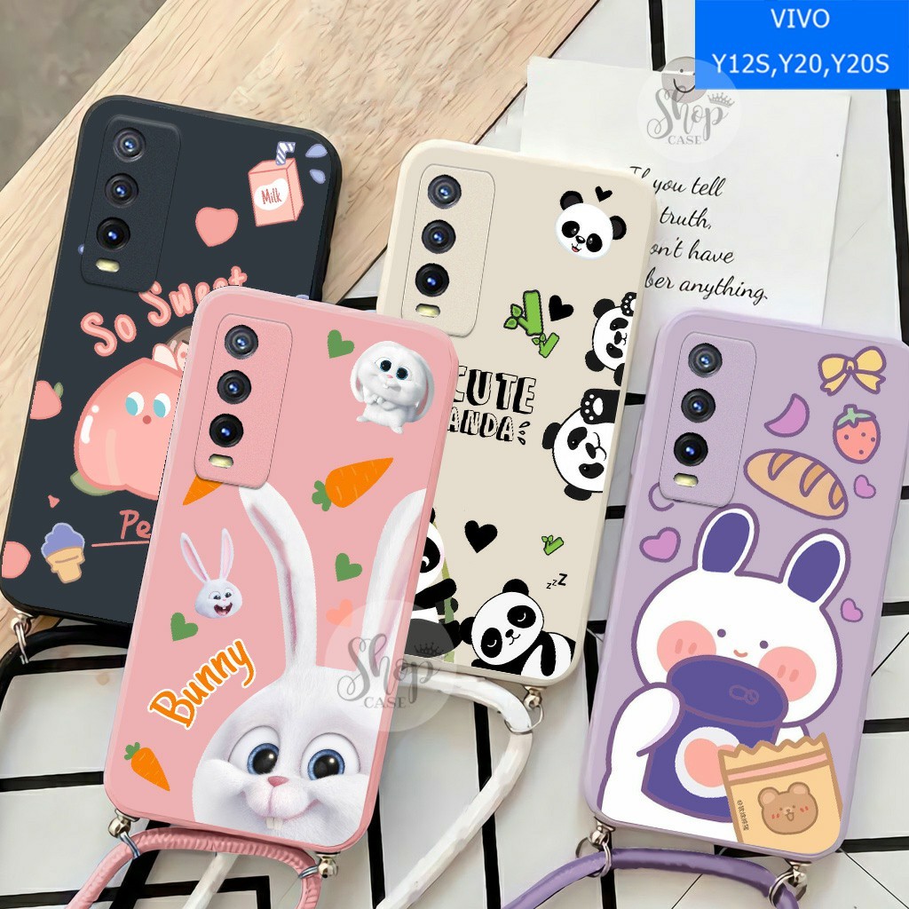 Softcase Motif + Tali  VIVO Y20 VIVO Y12S VIVO Y20S Case VIVO Y20 VIVO Y12S VIVO Y20S Case murah Cas