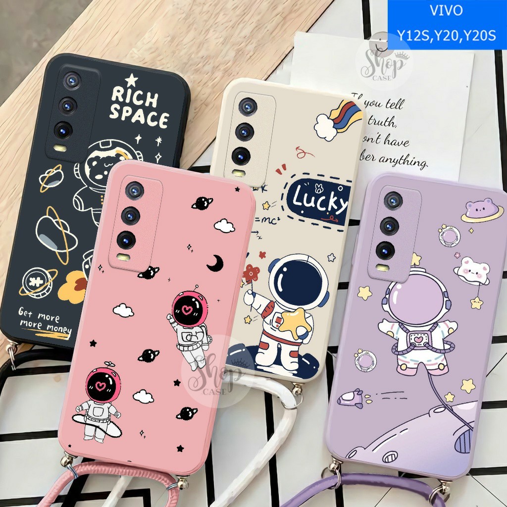 Softcase Motif + Tali  VIVO Y20 VIVO Y12S VIVO Y20S Case VIVO Y20 VIVO Y12S VIVO Y20S Case murah Cas