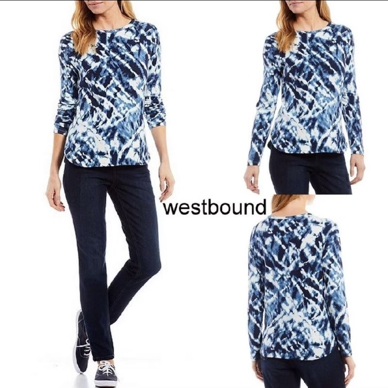 Atasan Baju Kaos Tie dye Lengan Panjang Wanita Branded WESTBOUND Original, murah sisa Eksport