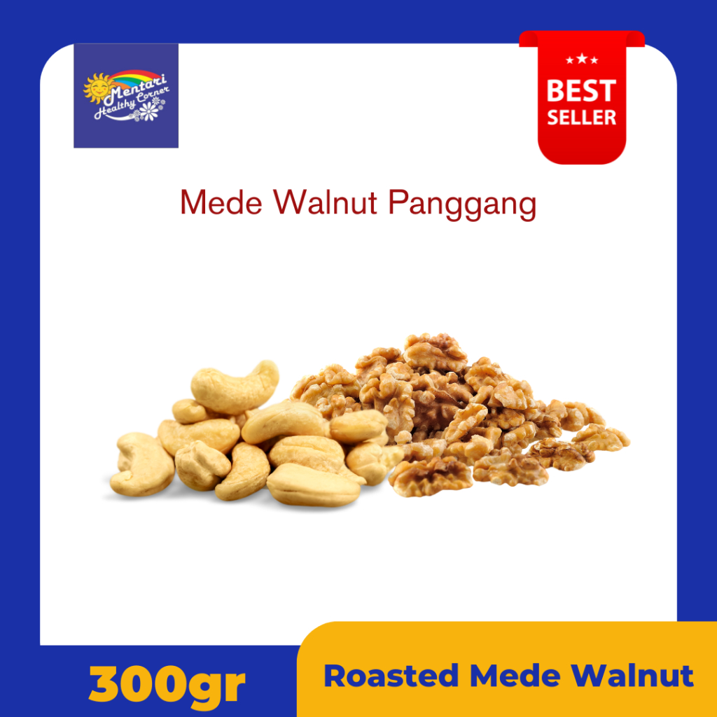 

Roasted Duo Mix Nut Mede Walnut 300gr / Duo Mix Nut Kacang Mede Walnut Panggang 300gram