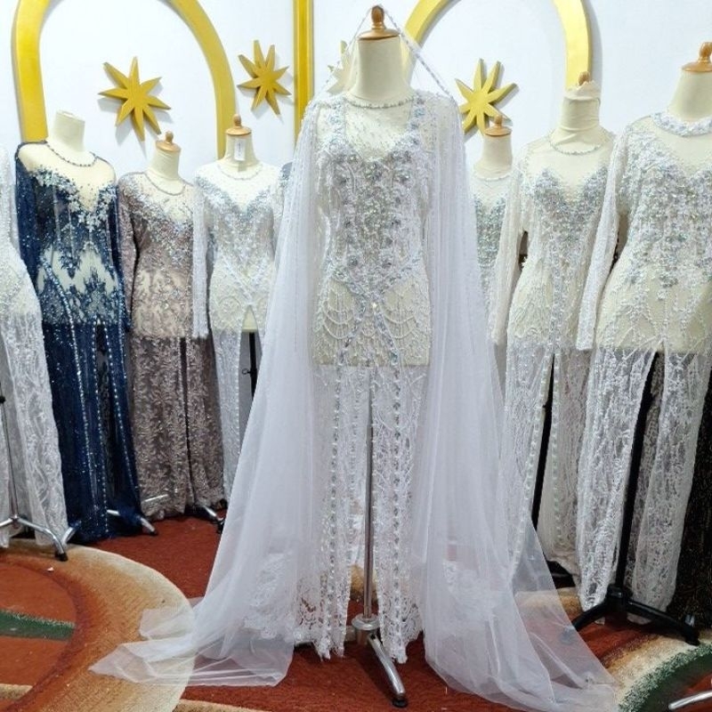 KEBAYA AKAD KUTUBARU EKOR BAHAN SEMI PRANCIS