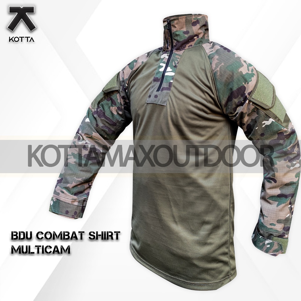 Kaos Shirt Baju Tactical BDU Dry fit Airborne Lengan panjang Kamuflase Loreng Multicam