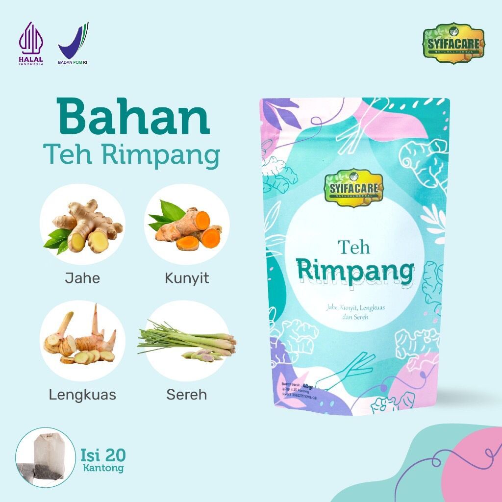 

Teh Rimpang BPOM | Teh Celup Rempah | Teh Pelangsing Alami | Isi 20 kantong teh