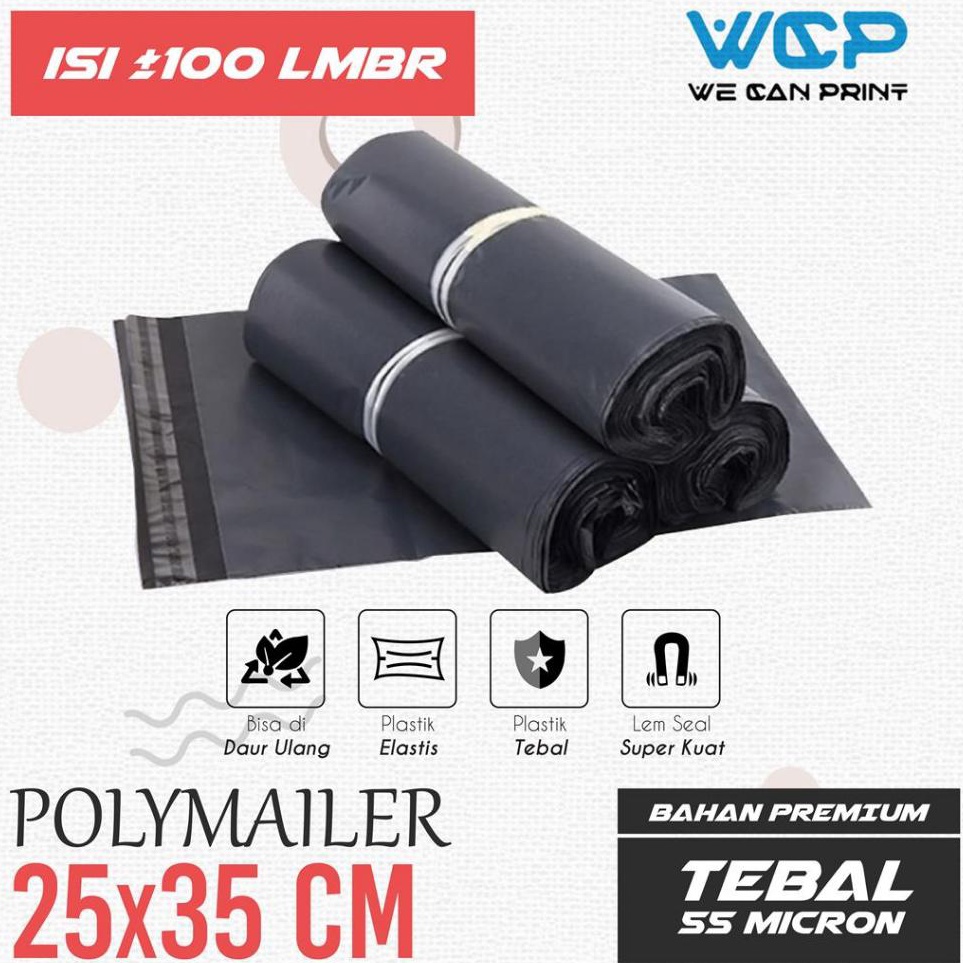 

KODE P18Y 25x35 POLYMAILER Plastik Packing SEMIGLOSSY Ukuran 25 x 35 cm isi 1 pcs