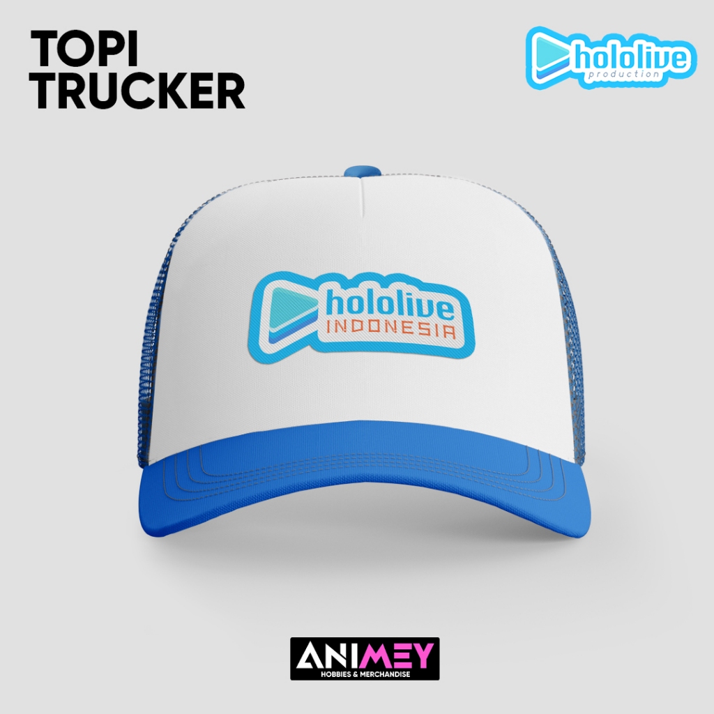 Topi Trucker Hololive Logo / Topi Jaring Hololive / Topi Hololive Vtuber