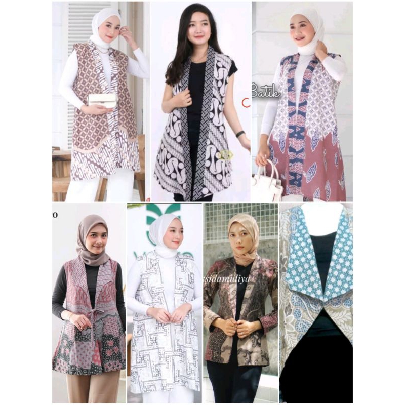 Bolero batik Bolak Balik 2 in 1 perempuan Blezer Batik Wanita Outer Batik Terbaru Cardigan Lekbong T