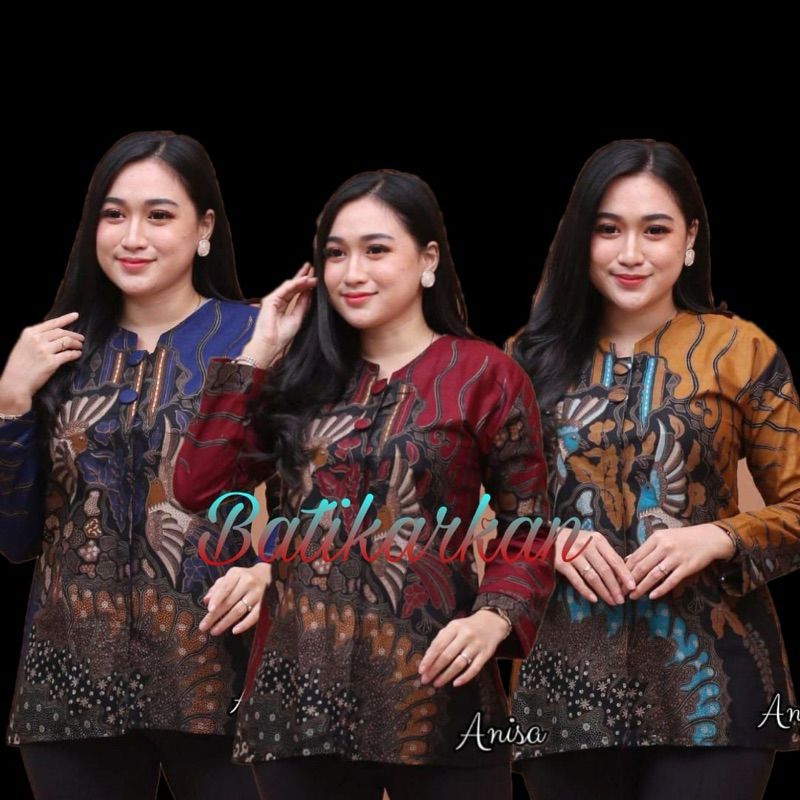 Batik Wanita Modern Blouse Batik Wanita Atasan Batik Kerja Wanita Baju Batik Wanita Premium