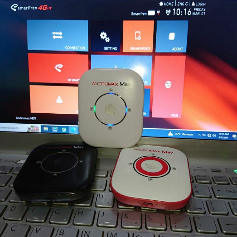 Modem Mifi Andromax M3Y Suport Kartu Smarfren Unlimited 4G B5B4 LTE 8523MHz Paki Battery l CV9