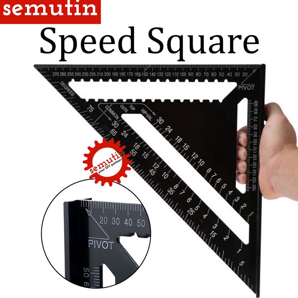 

KODE O49L Speed Square Aluminium Penggaris Siku Sudut Segitiga Right Angle Kayu