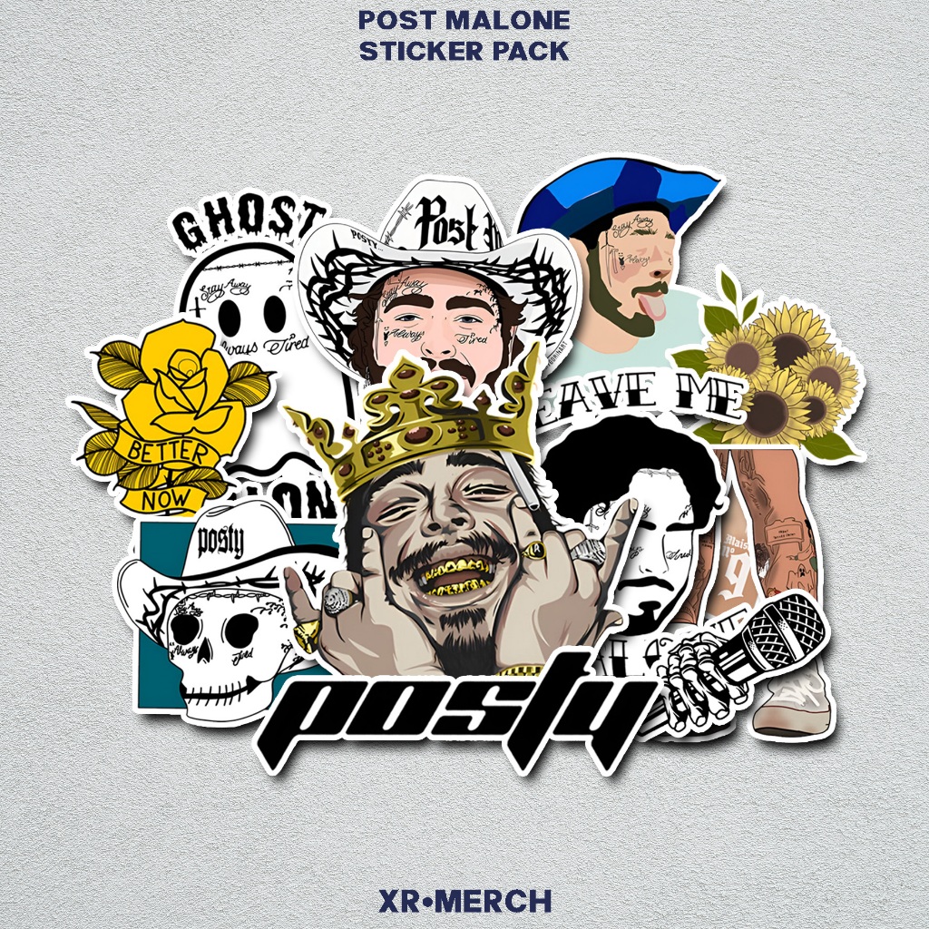 

Sticker Aesthetic Post Malone Waterproof Anti Air | Stiker Laptop Casing HP Helm Gitar Tumbler