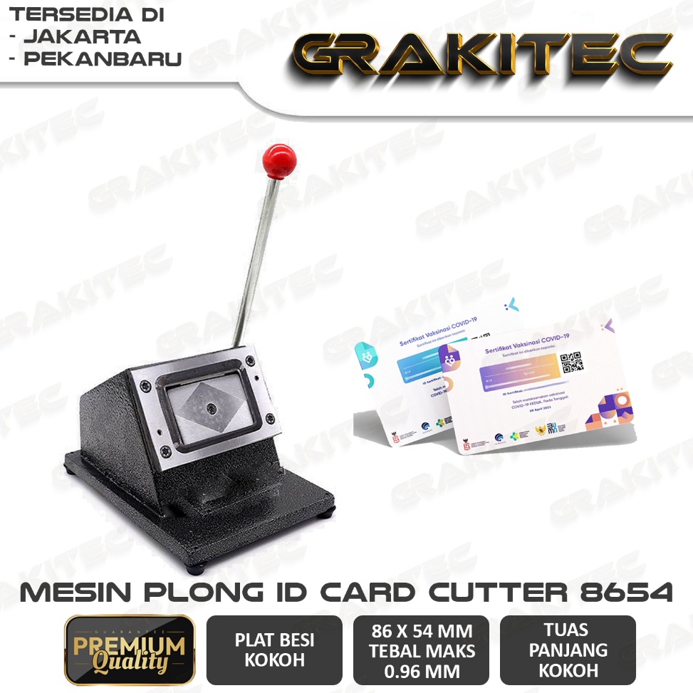 

KODE B92O Alat Potong ID Card Plong ID Card PVC Card Cutter GRAKITEC 8654 Cabang Jakarta