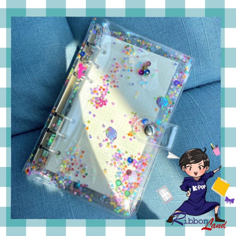 

KODE H48I A6 ONLY Cover Sequin Manik Binder Diary 6Ring