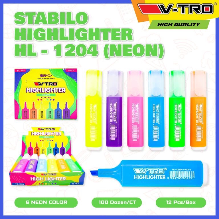 

KODE P79Z 12pcs Stabilo highlighter merek Montana Esco Vtro Campur 5 Warna
