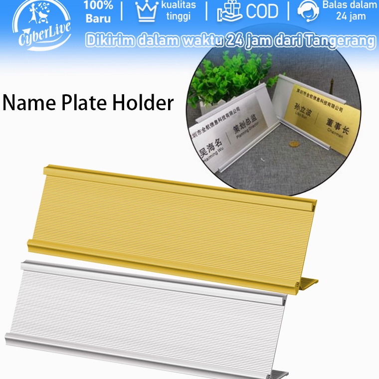 

KODE Y3W Papan Nama Meja Aluminium Name Plate Holder Sign Holder Table Nameplat