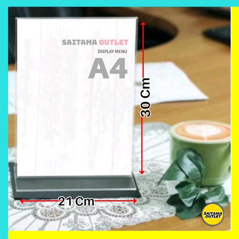 KODE B78J Akrilik Acrylic A4 Tent card POTRAIT  LANDSCAPE daftar menu display order Qris