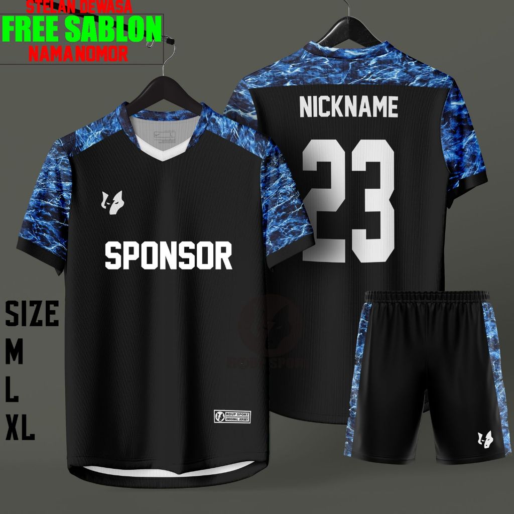 Baju Bola GRATIS Sablon Nama Nomor Punggung Pria Wanita Set Baju Celana
