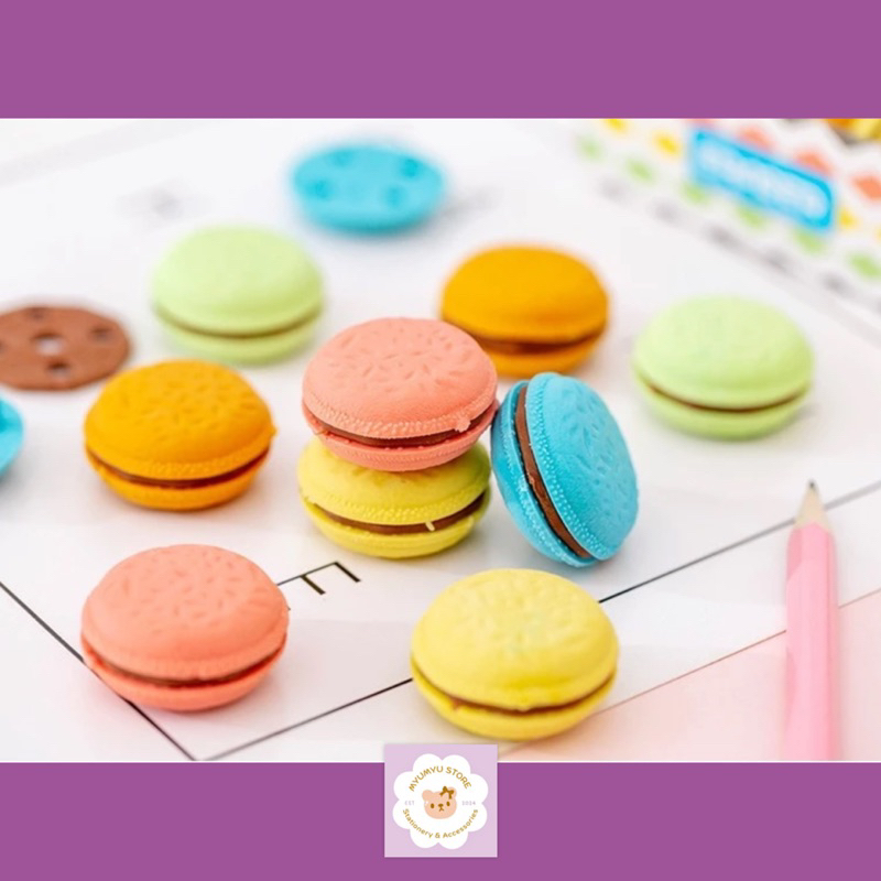 

Penghapus Macaron 3D Eraser Bentuk Kue Lucu Unik Cute Murah
