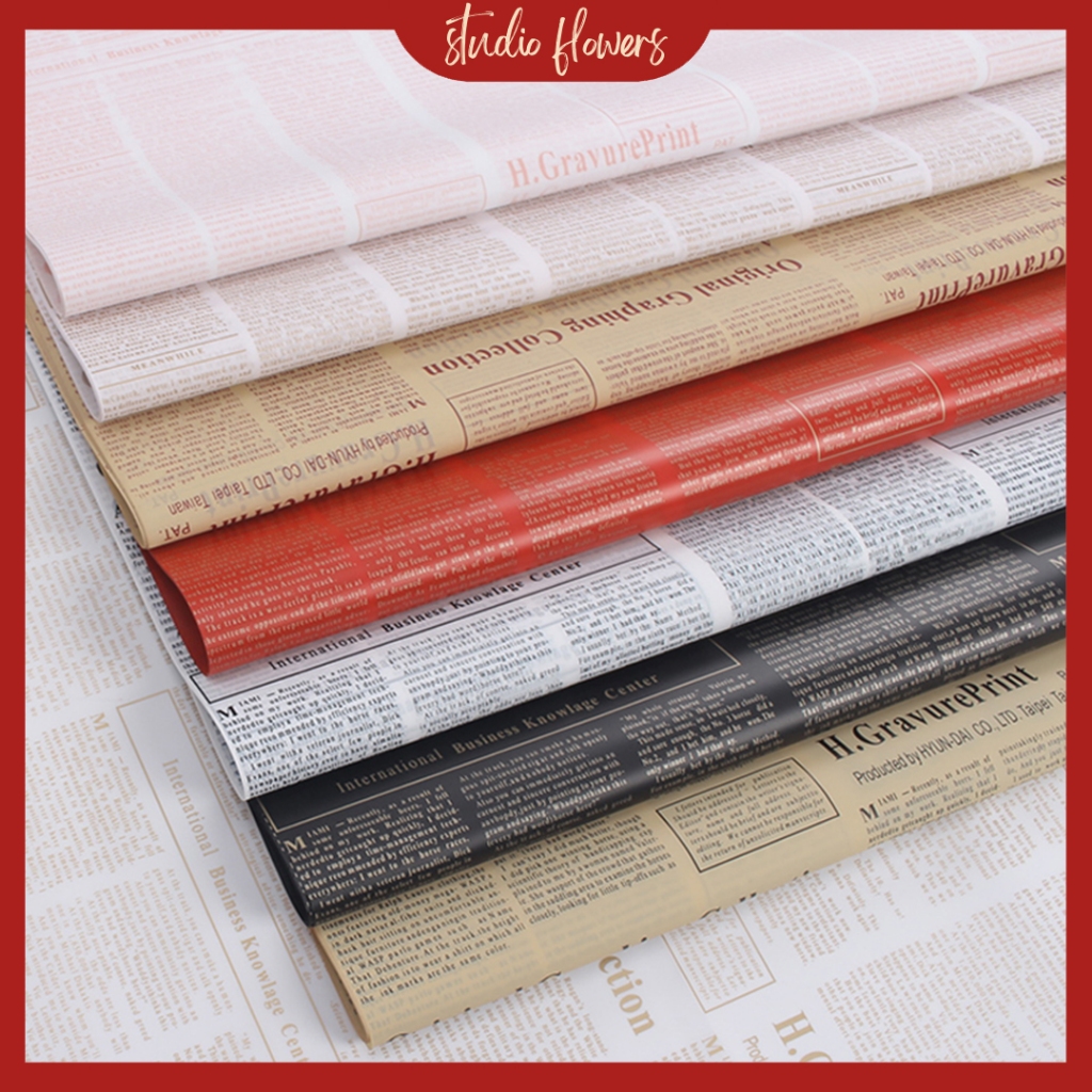 

(20 LEMBAR) Flower Wrapping Waterproof Newspaper Magazine Pattern Kertas Buket Bunga Newspaper KB6208