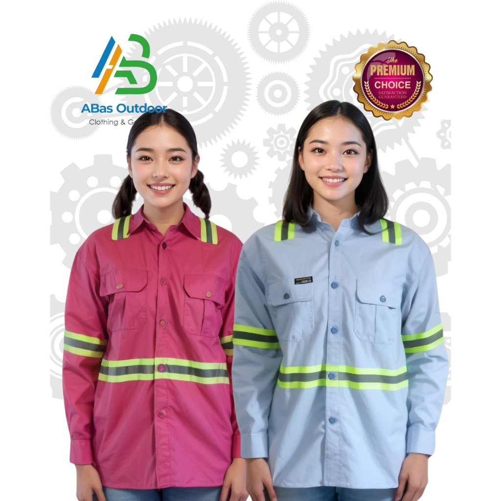 BAJU KEMEJA KERJA SAFETY / Seragam Proyek / Lapangan / Konstruksi / Tambang/ Mekanik/ Operator/ Atas
